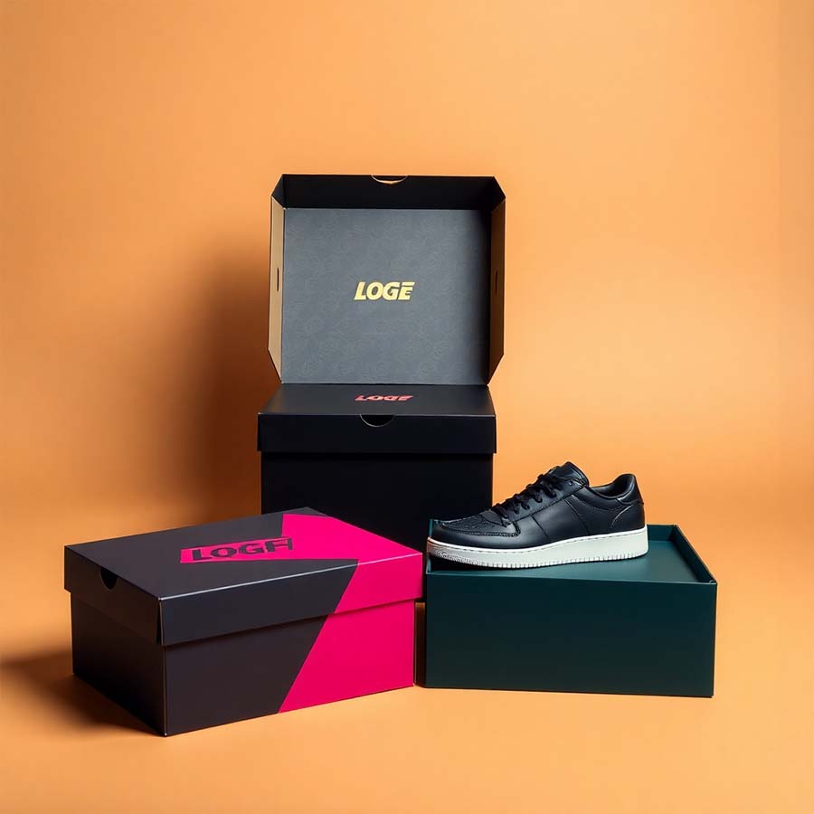 Eco-friendly cardboard shoe boxes with sleek design