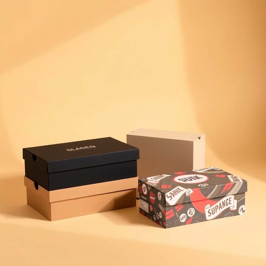 Stackable shoe boxes made of durable cardboard