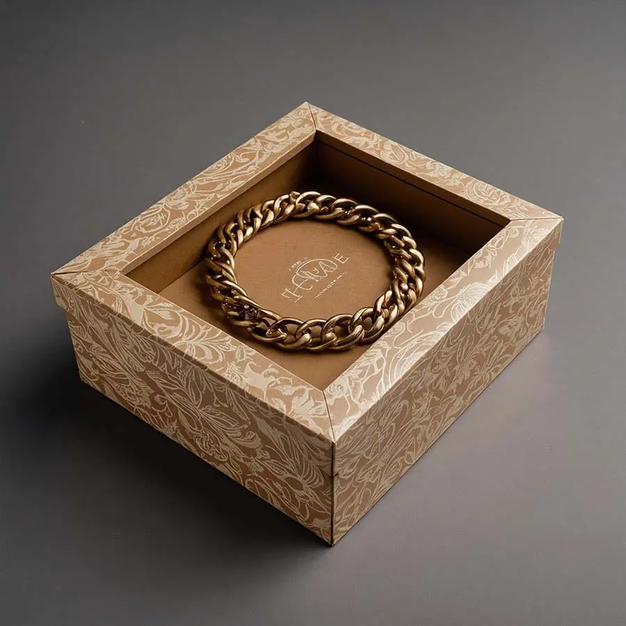 High-quality jewelry box for anklets with gold foil