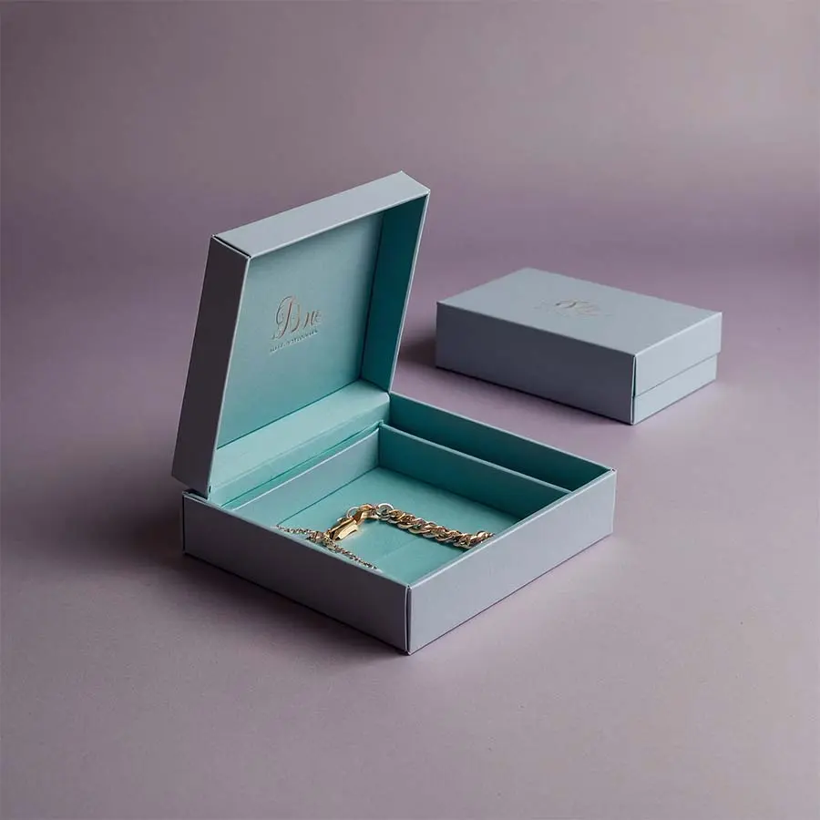 Elegant custom anklet box with soft velvet interior