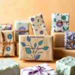 Elegant soap wrapping paper with floral design