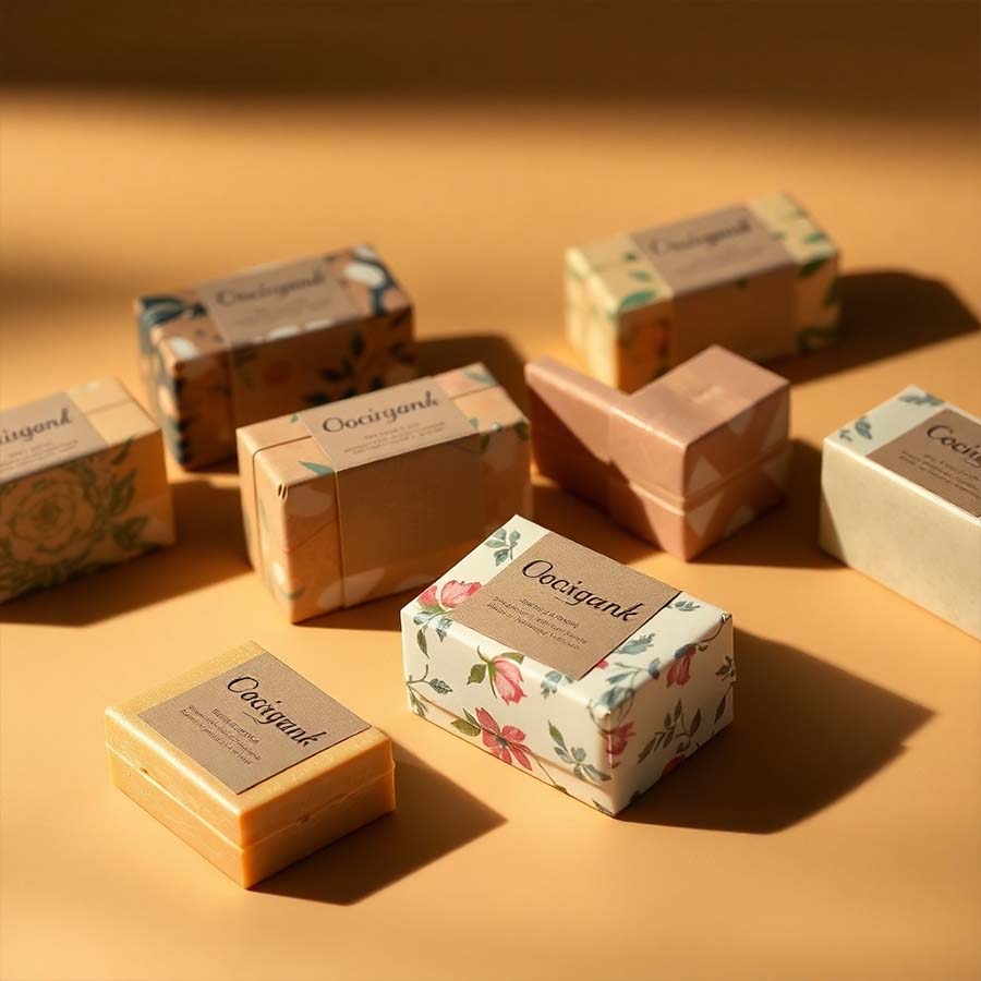 Kraft soap wrapping paper for a natural look