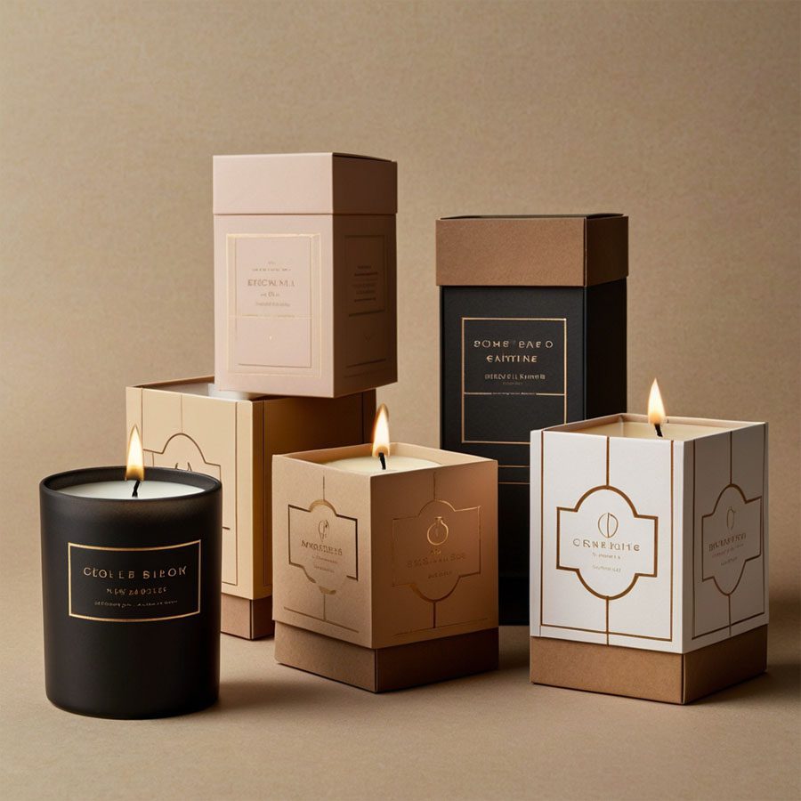 Window-style candle gift boxes with inserts