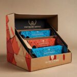 Countertop cardboard display box with branded design