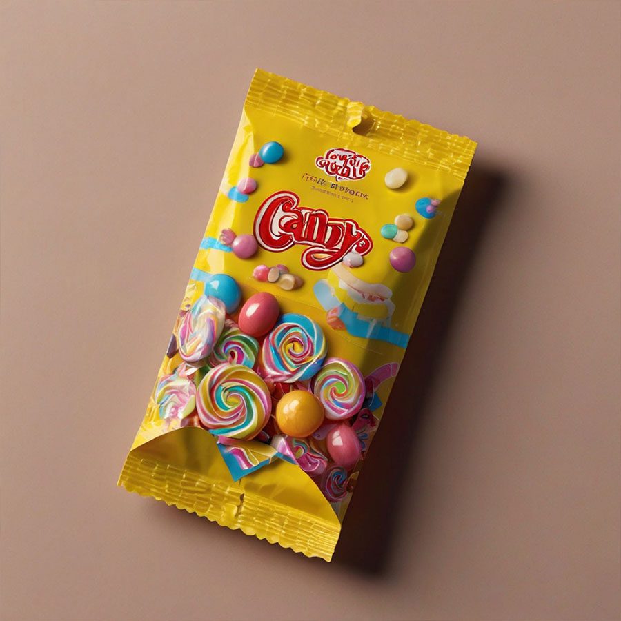 Eco-friendly kraft candy packaging with logo