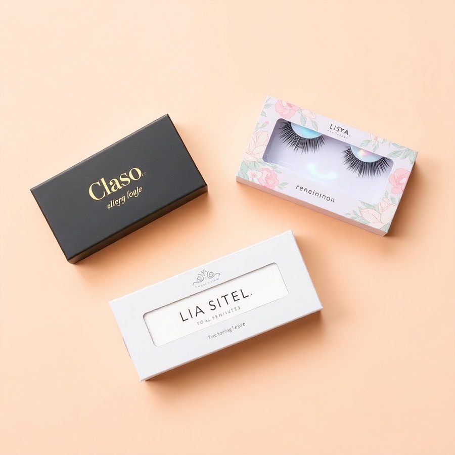 Custom-designed eyelash packaging with logo