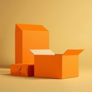 Bright orange mailer box with custom logo