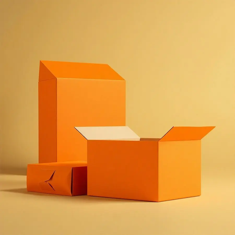 Bright orange mailer box with custom logo