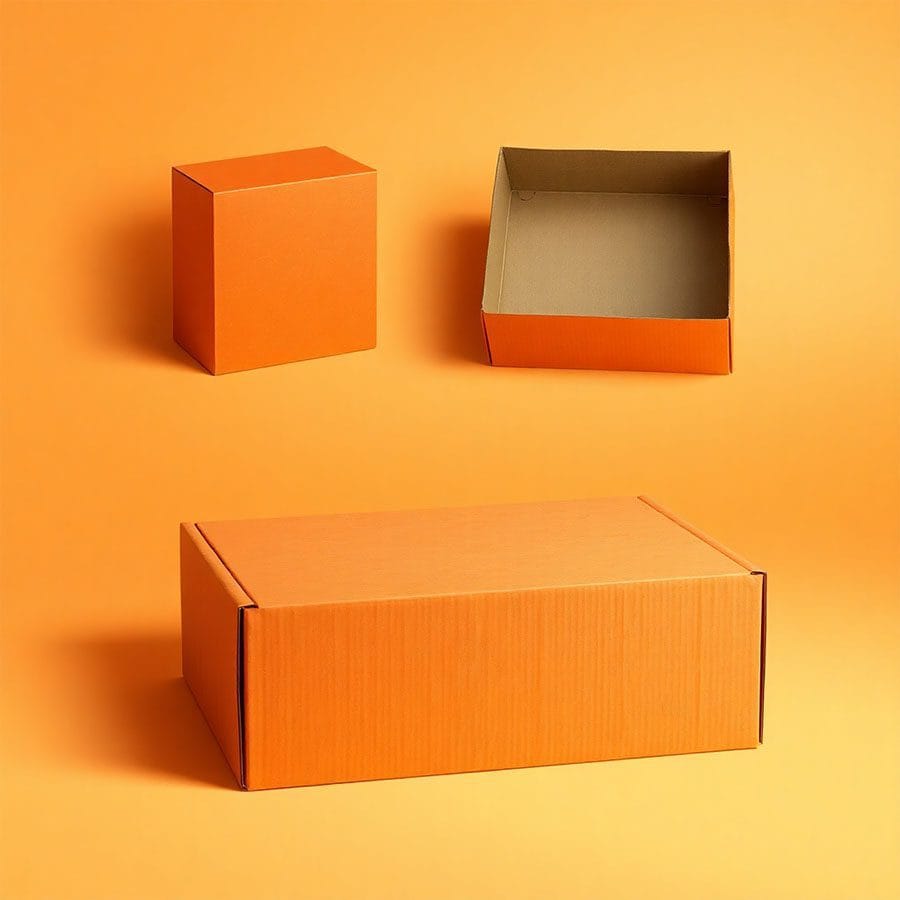 Vibrant orange mailer box with premium printing