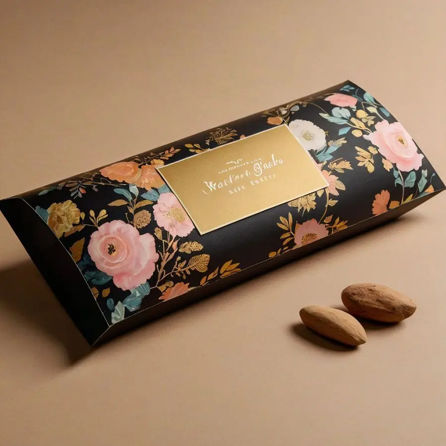 Elegant custom pillow boxes with ribbon design