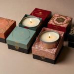 Elegant matte black rigid candle packaging box