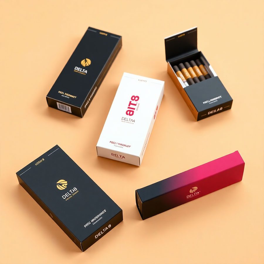 Stylish Delta 8 pre roll pack in matte black finish