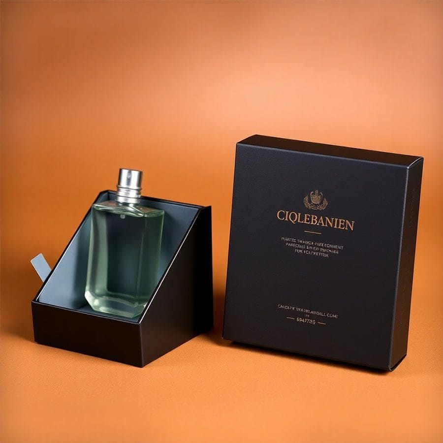 Black custom cologne packaging box
