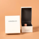 Matte black Concealer packaging with foil stamping