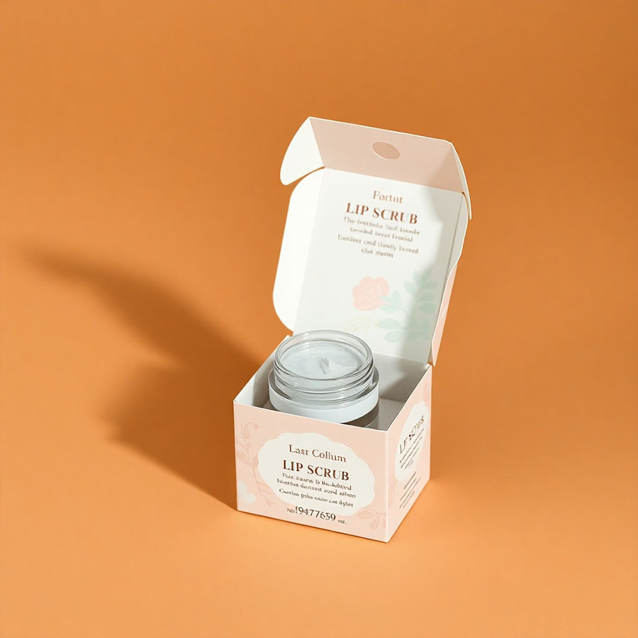 Luxury Lip Scrub box with gold foil