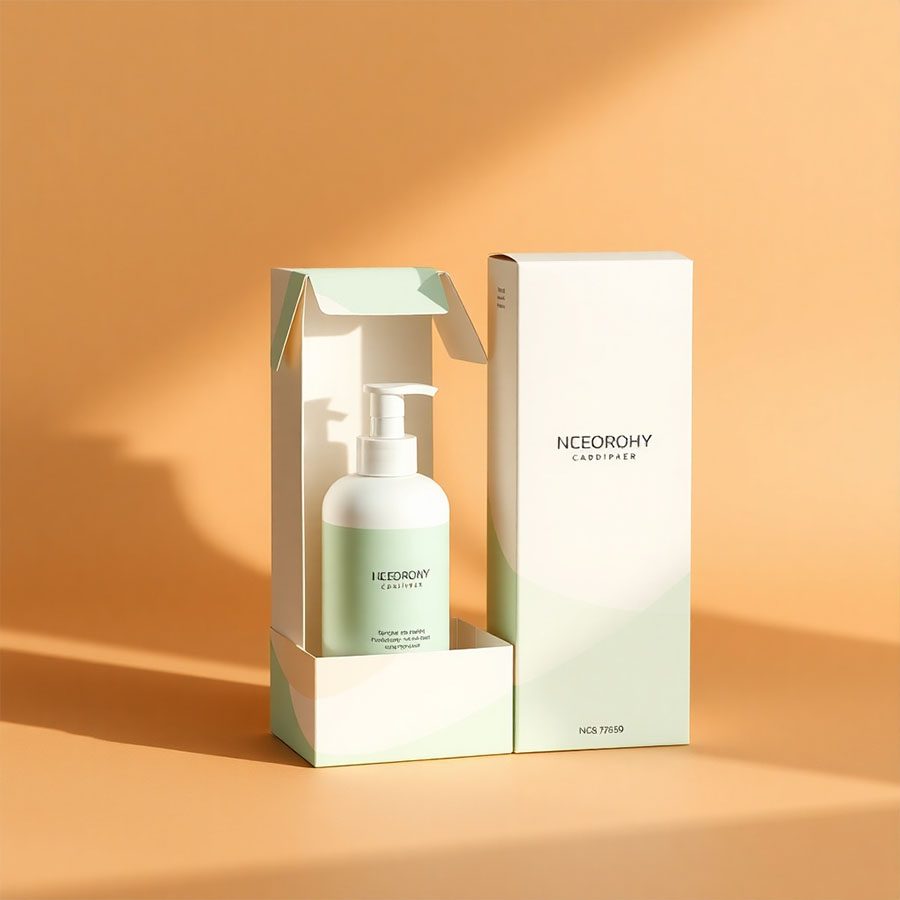 Premium lotion packaging boxes with custom logos