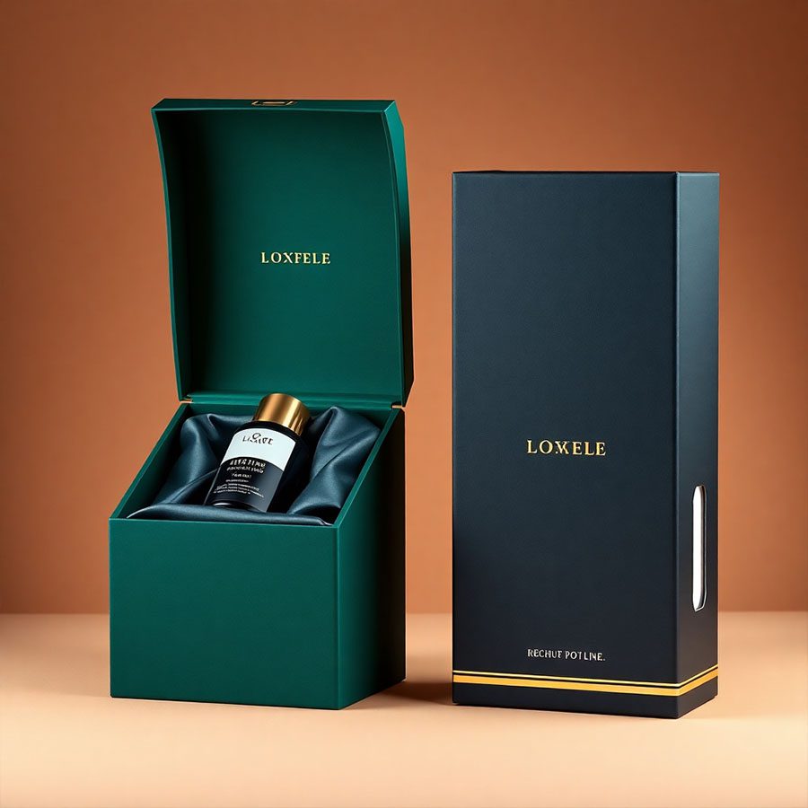 Matte black luxury packaging for skincare